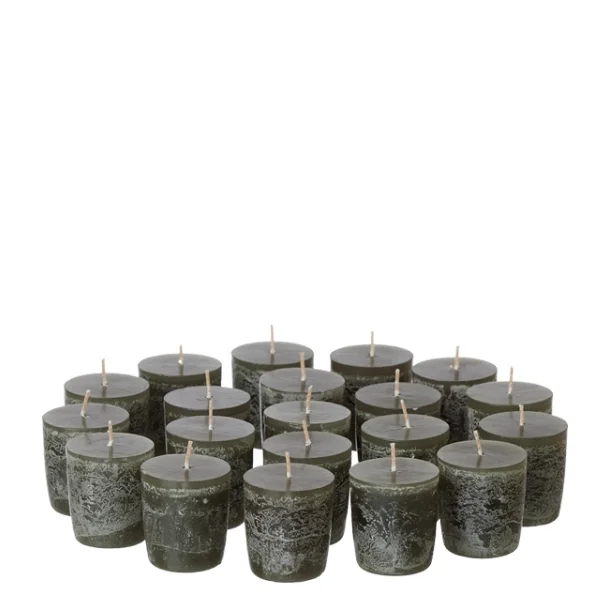 Timber Votives, 20 pcs, Burnt Olive