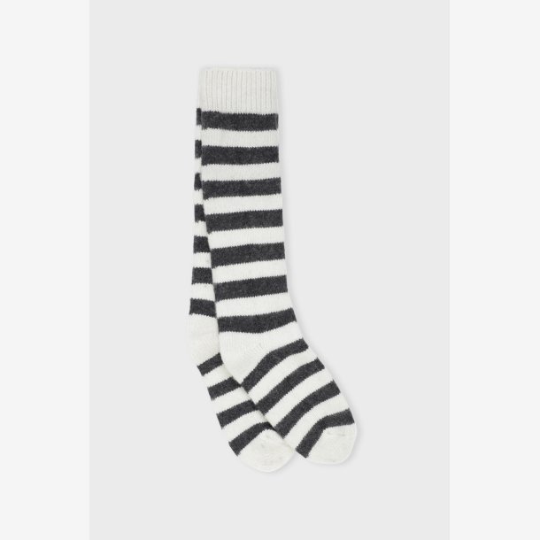 POLAR SOCKS STRIPE - ECRU / DARK GREY